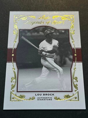 2011 Leaf Legends Gold BLANK BACK PROOF MISSING AUTO & #/5 Lou Brock