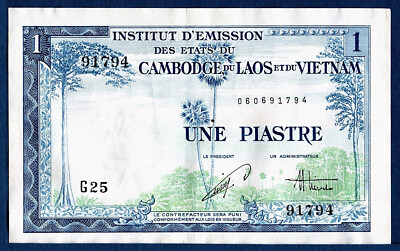 100 piastres (émission du Laos) - Indochine – Numista