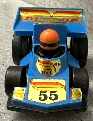 VINTAGE USED SHELL ELF DUNLOP PULL BACK INDY RACER #55 Pull Back Mech NOT Workin - Picture 2 of 7