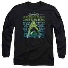 JAWS DA DUM Licensed Adult Men's Long Sleeve Graphic Tee Shirt SM-3XL