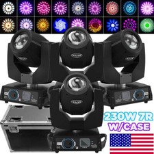 4X 7R 230W Moving Head Light RGBW Stage Lighting DMX Beam Disco DJ Party W/Case