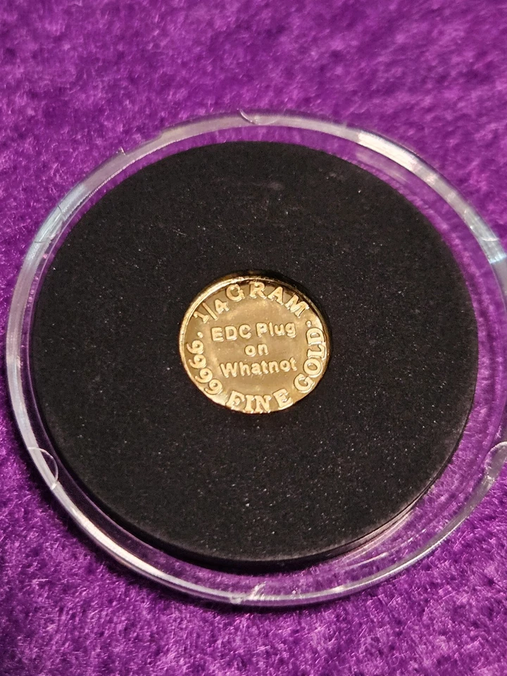 1/4 грамма чистого золота .9999 круглый запечатанный в капсуле заказ: EDC штепсельная вилка - Изображение 2 из 2