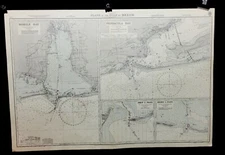 VINTAGE ADMIRALTY  CHART. No.3380. Plans in the GULF of MEXICO, 1954.