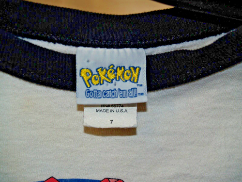 Vintage Pokemon Venusaur T-Shirt 1999 3/4 Sleeve Made In USA Size Small (7) - Picture 5 of 8