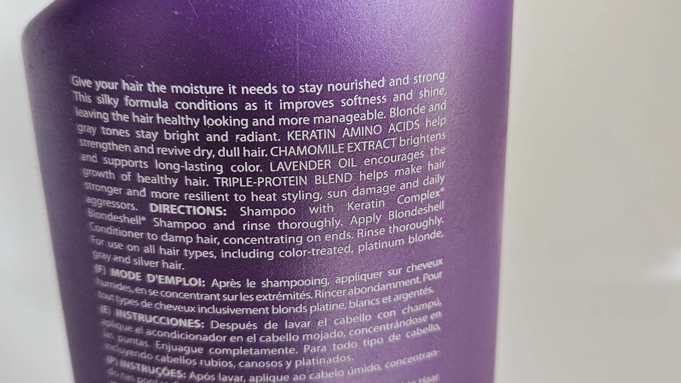 Keratin Complex Blondeshell Debrass & Brighten Conditioner 13.5 Fl oz (LOT OF 2) - Image 2 of 2