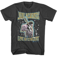 Jimi Hendrix Live In Concert Galaxy Stars Men's T Shirt Rock Music Concert Merch