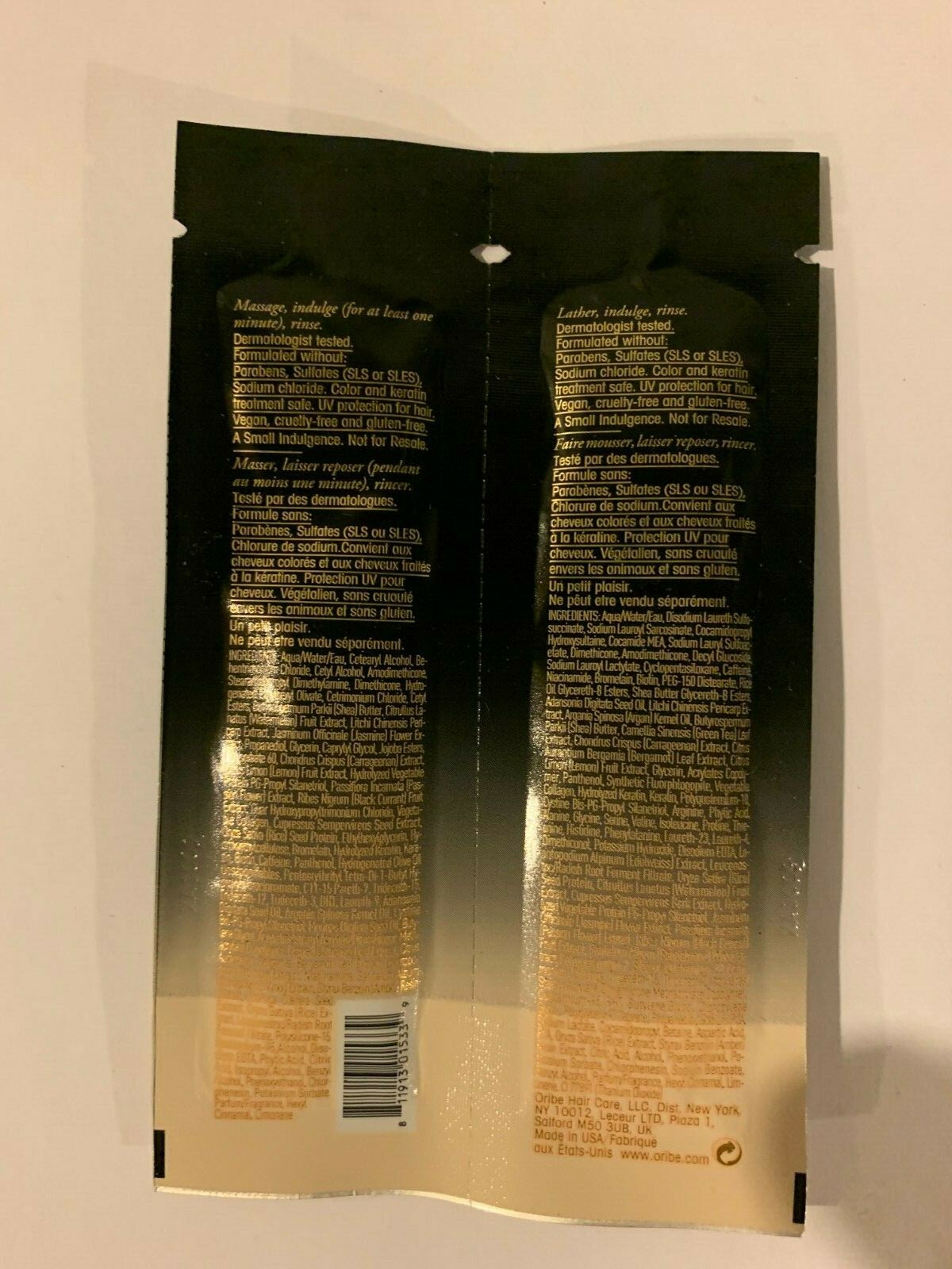 Oribe Gold Lust Repair Restore Shampoo Conditioner Deluxe Sample