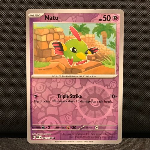 Natu Reverse Holo 071/182 - Paradox Rift Pokemon Card - NM/Mint - Picture 1 of 2