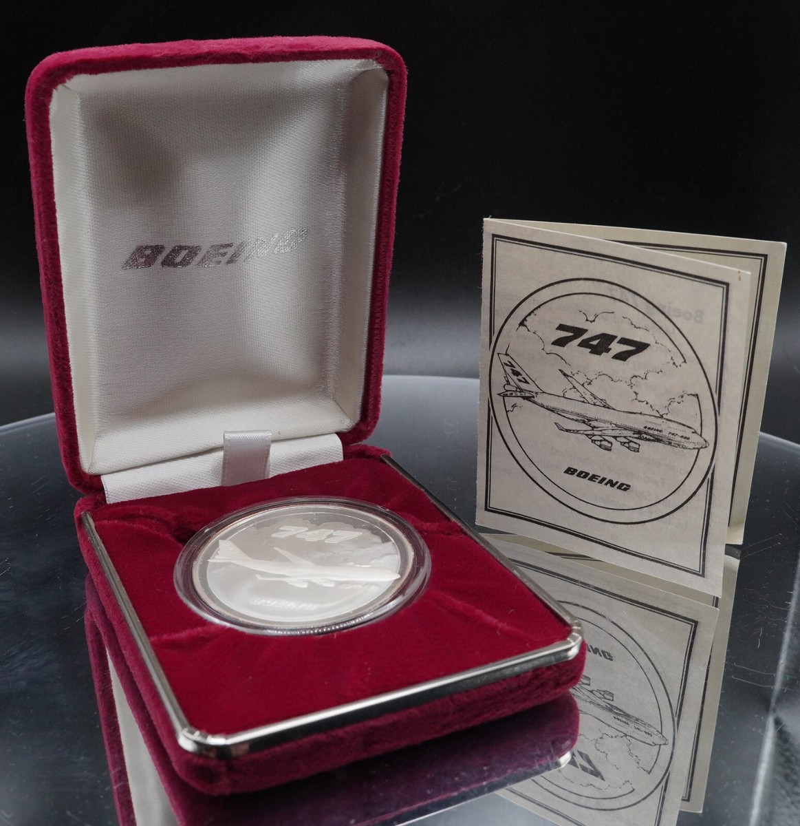1992 BOEING 747 airplane 75 years quality jet 1oz 999 FINE Silver