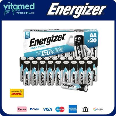 Energizer Max Plus AA Mignon LR06 Alkaline 1,5V Batterie 20er Tray