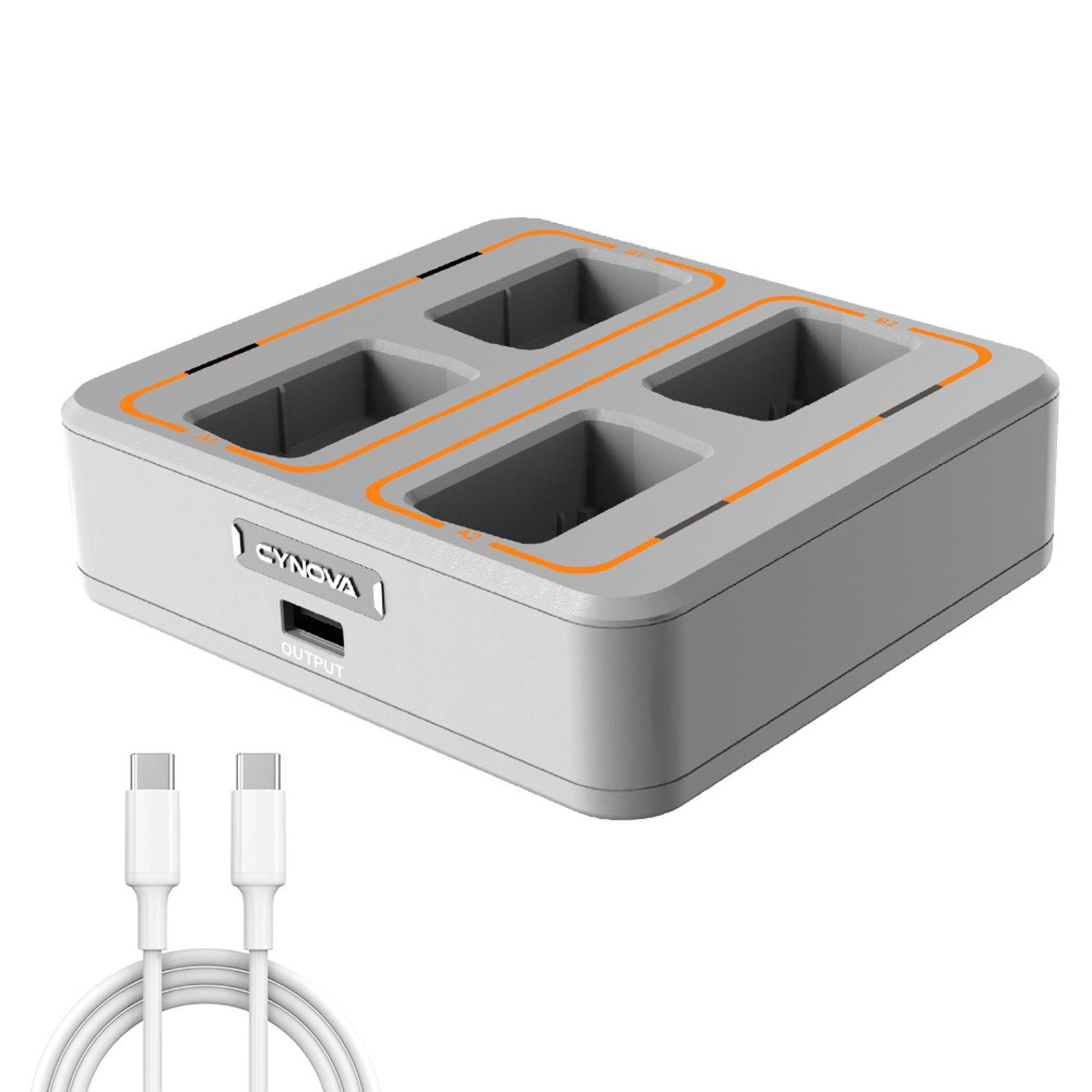 4-Slot USB-C Fast Charging Dock for DJI Mini 3 Pro Drone Batteries  