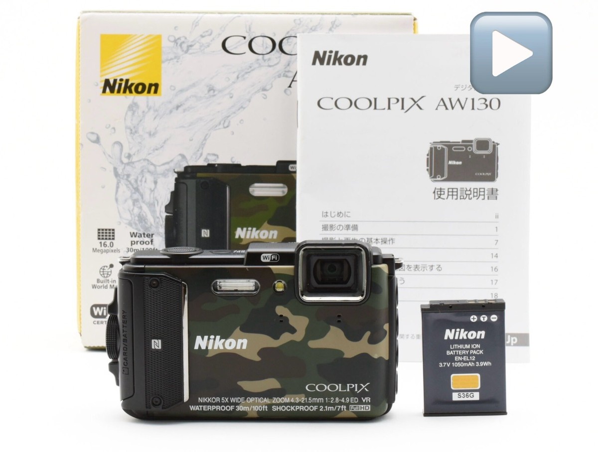 Nikon Coolpix AW130 Digital Camera - Camouflage Green