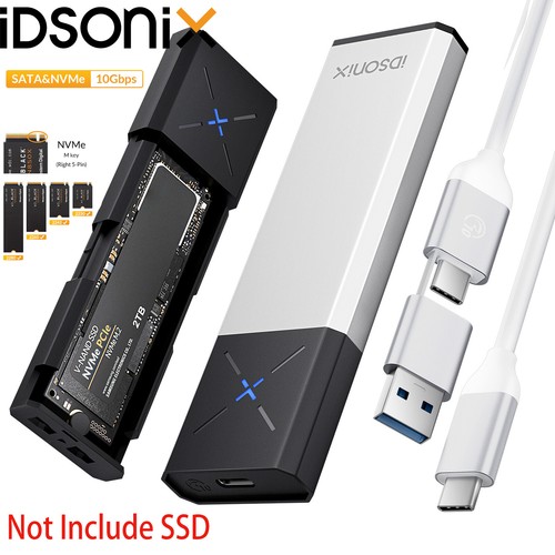 iDsonix M.2 NGFF NVMe SATA USB C 3.2 Gen 2 Adapter Externes SSD Gehäuse Case