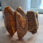 Vintage Chunky Genuine Baltic Amber Stone Stretch Bracelet Handmade Jewelry