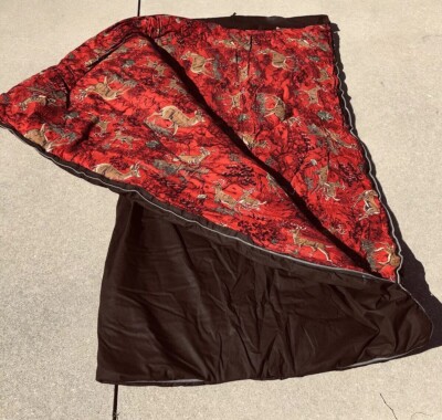 Vintage Emar Sleeping Bags Flannel Redw/ Deer Pattern Made USA New No Tags 