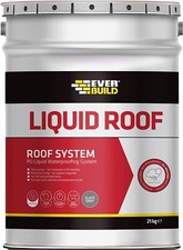 EVERBUILD AQUASEAL LIQUID ROOF ROOFING REPAIR & WATERPROOFER GREY 21KG TIN