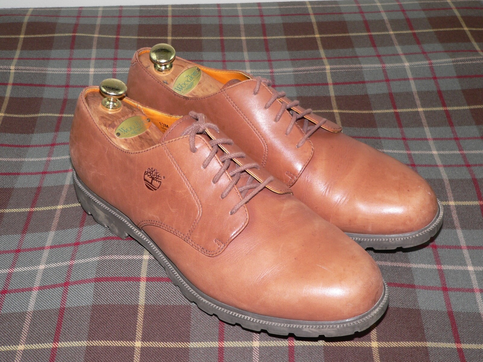 SAOLA Oxford Timberland Tan impermeabili punta liscia derby casual 96091 taglia 13M US