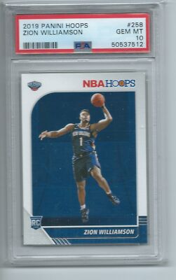 ZION WILLIAMSON 2019-20 PANINI NBA HOOPS RC #258 PSA 10 GEM MINT