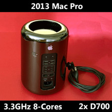 2013 Mac Pro 3.3GHz 8-Cores Dual D700 64GB RAM 2TB NVMe PCIe SSD