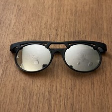 bolle vintage sunglasses Black 705 Oval Nylon Grey Mirror Lenses Very Rare