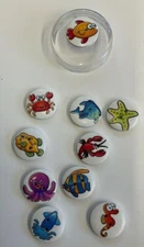 SEALIFE - 2 HOLE 7/8" BUTTONS - COLLECTION 2 - 10 IN A SET