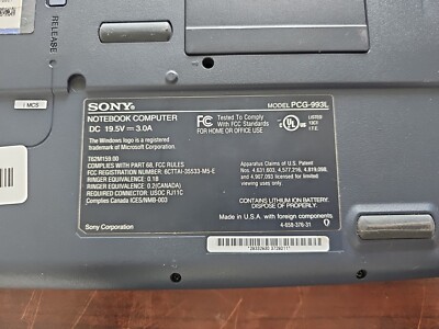 Sony VAIO Laptop PCG-993L Pentium III * UNTESTED / AS IS / READ