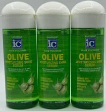 3PK Fantasia IC Hair Polisher Olive Moisturizing Shine Serum ~ 6FL OZ EA ~SEALED