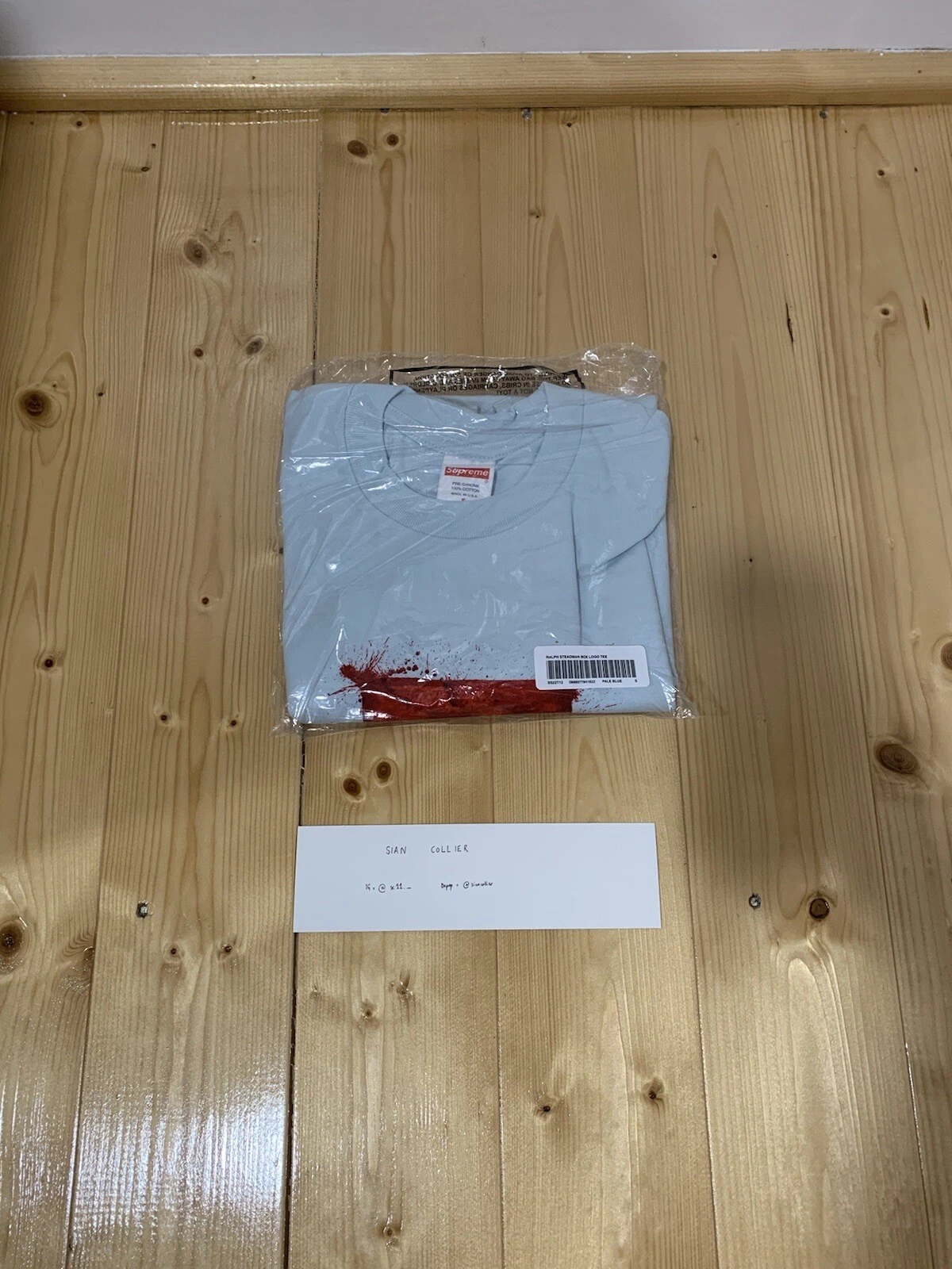 T shirt logo boîte Supreme Ralph Steadman bleu pâle taille petite neuf dans sa boîte Deadstock