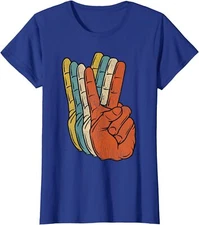Retro Peace And Love Vintage Shirt 60's 70's Hippie Ladies' Crewneck T-Shirt
