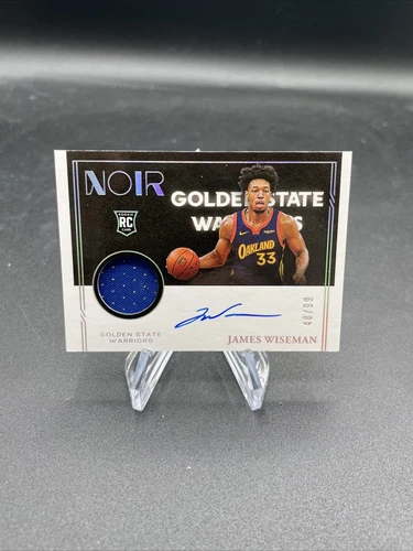 2020-21 Panini Noir Rookie Patch Auto JAMES WISEMAN /99- #377 RPA Warriors