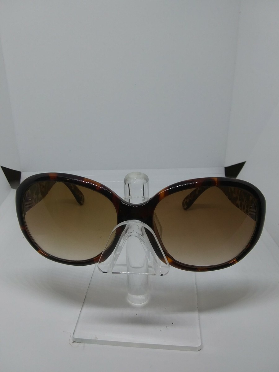 Authentic Guess Sunglasses Circle Tortoise Frame with Animal Print