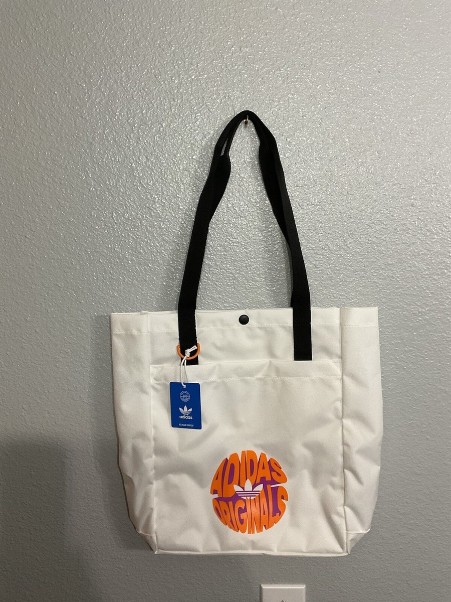 Adidas Originals Recycled Plastic Tote NWT White/Orange/Pink 11x13