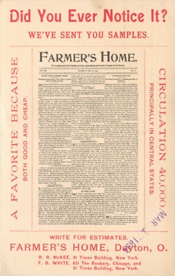 ''Did You Ever Notice It?'', Farmer's Home, Dayton, Ohio OH 1894