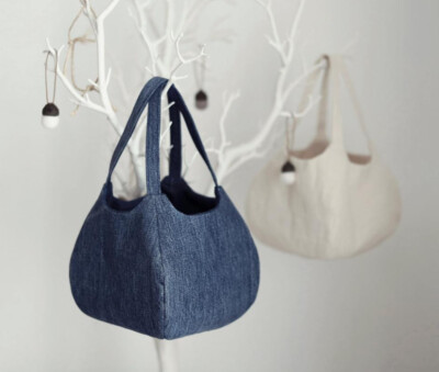 Papier Schnittmuster und Anleitungen für Ballontasche rund Puffy Handtasche
