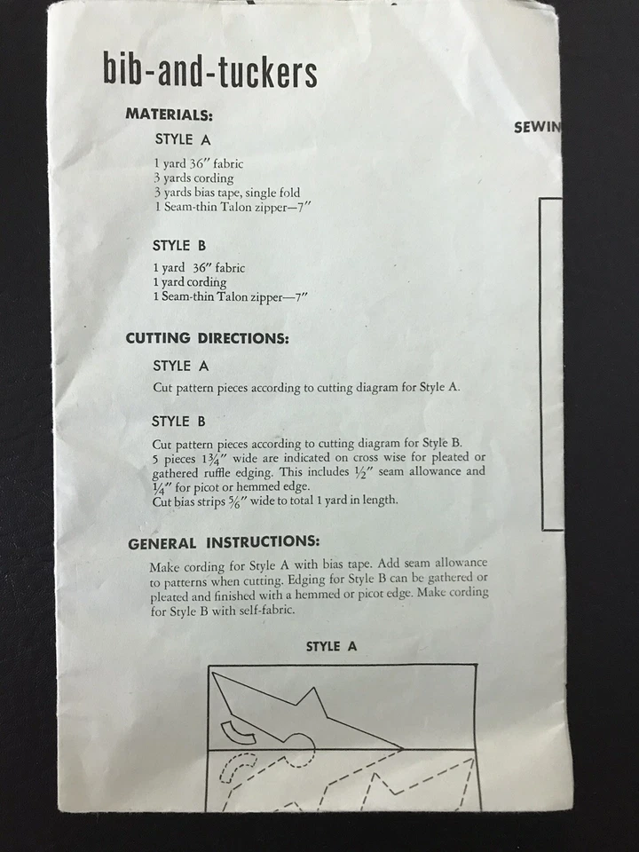 NOS Uncut Girls Princess Dress Bib-Tucker Singer Sewing Pattern Talon 1002-S - Image 3 of 4