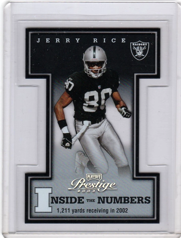 Jerry Rice - 2003 prestigio dentro de los números acetato troquelado holo #ed/80 ¡RARO! Foto 2 de 3