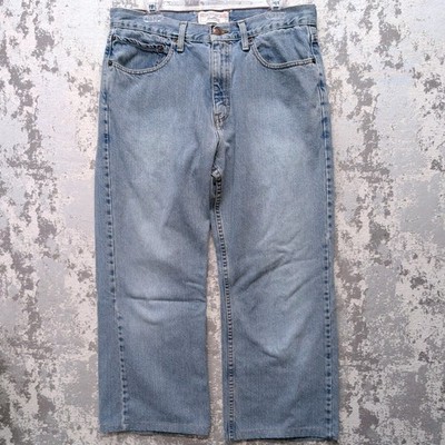 Levi Strauss Signature Mens Low Loose Bootcut Wider Leg Jeans Light Wash W34 L27