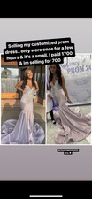 Light Purple Silver Prom Dress Formal Gown with Train