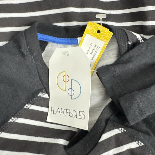 Flapdoodles Boys kelvin fundamentals long sleeve striped black tee size 14 - Picture 7 of 11