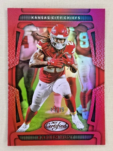 2025 Panini Certified Kareem Hunt Mirror Red /99 Kansas City Chiefs #50