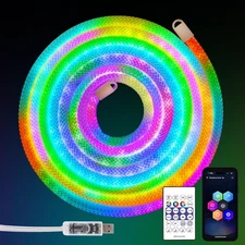 Inextstation RGB LED Strip Lights16 4 Ft Braided Silicone 360 Glow Rope Light...