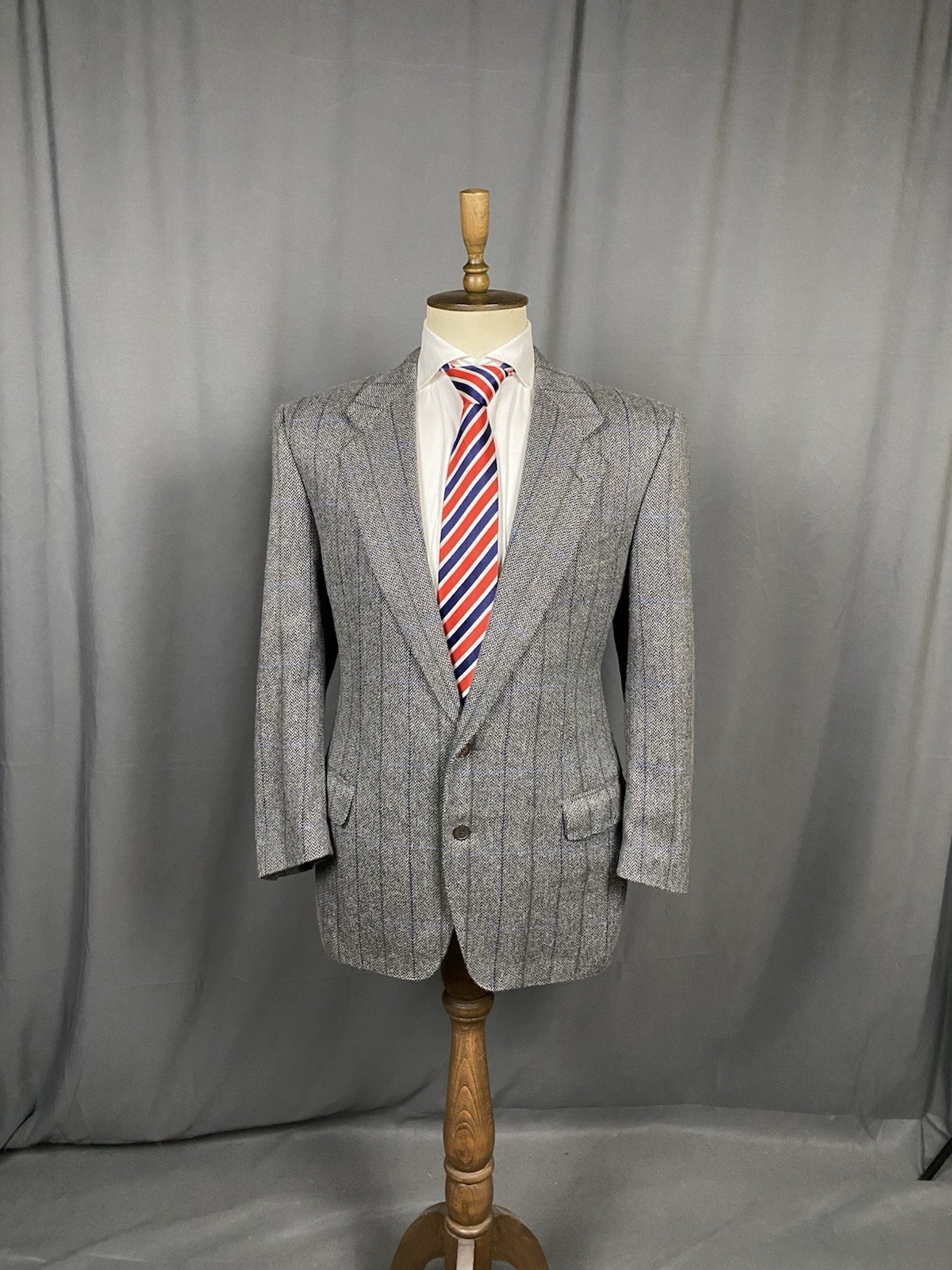 RARE! Canali Ing Loro Piana Men's Gray Cashmere Checked Blazer Jacket Size L-XL image 3