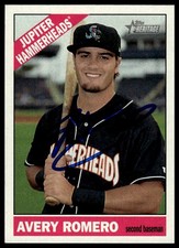 Avery Romero 2015 Topps Heritage Minors #117 Jupiter Hammerheads Signed Card
