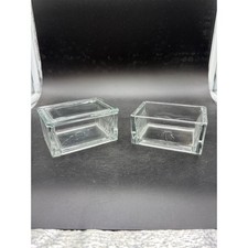 Vintage Clear Ribbed Glass Refrigerator Stora...