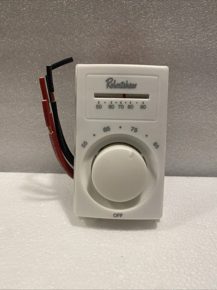 Termostato de voltaje de línea Robertshaw con termómetro. Artículo 802 Modelo M602-25 Foto 2 de 4