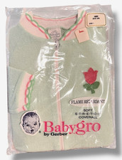 NEW VTG 90s Gerber L 18-27 Lbs. Blanket Sleeper Mint Footie Pajamas Made In USA