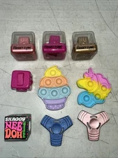 Zuru Mini Brands Fidget Toy Lot 9 Cube Spinner Rose Gold Shaggy Nee Doh