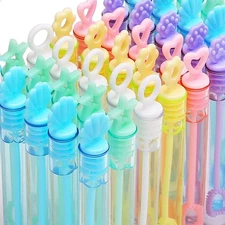 30 Pack Mini Bubble Wands(6 Style, 6 Colors), Bulk Party Favors,... 
