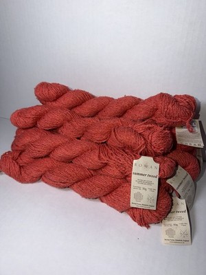 Rowan Summer Tweed Yarn 50g 118yds Silk Cotton Coral, 503 Nectar 8 skeins