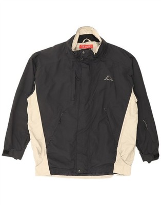 KAPPA Herren Windbreaker Jacke UK 40 Large schwarz Colourblock Polyamid BH28